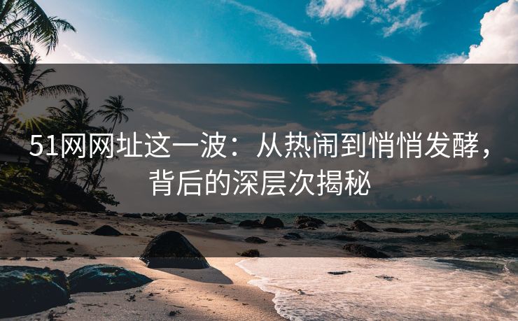 51网网址这一波：从热闹到悄悄发酵，背后的深层次揭秘